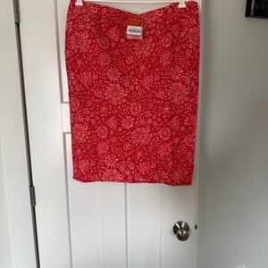 Ripskirt Hawaii Dahlia Teaberry Midi Stretch Wrap Skirt Lightweight Xl